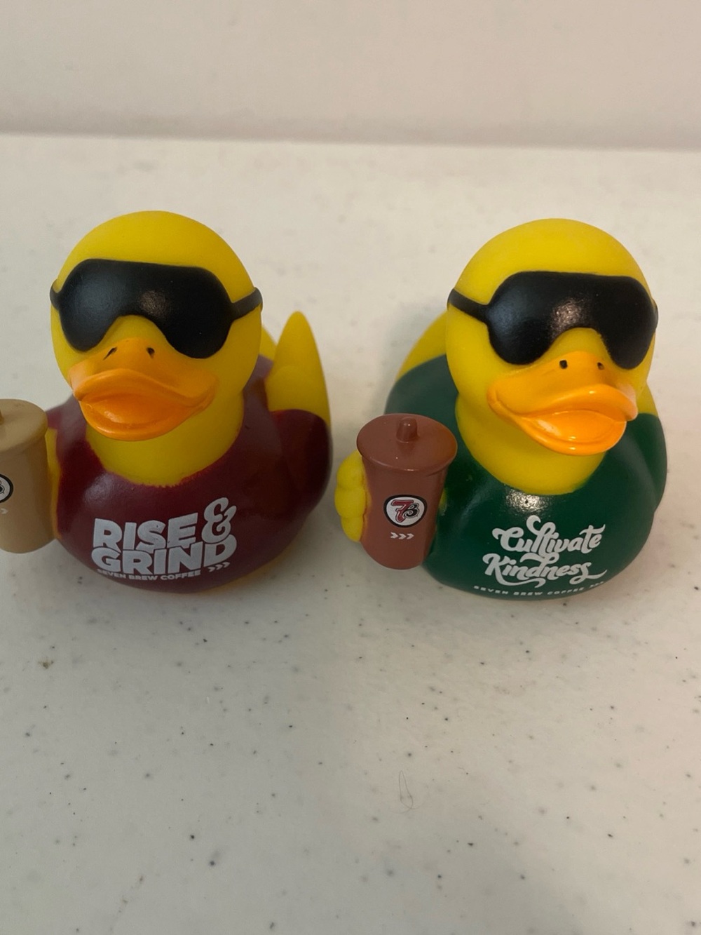 7 Brew Duck Dark red Rise and Grind Dark Green Cultivate Kindness